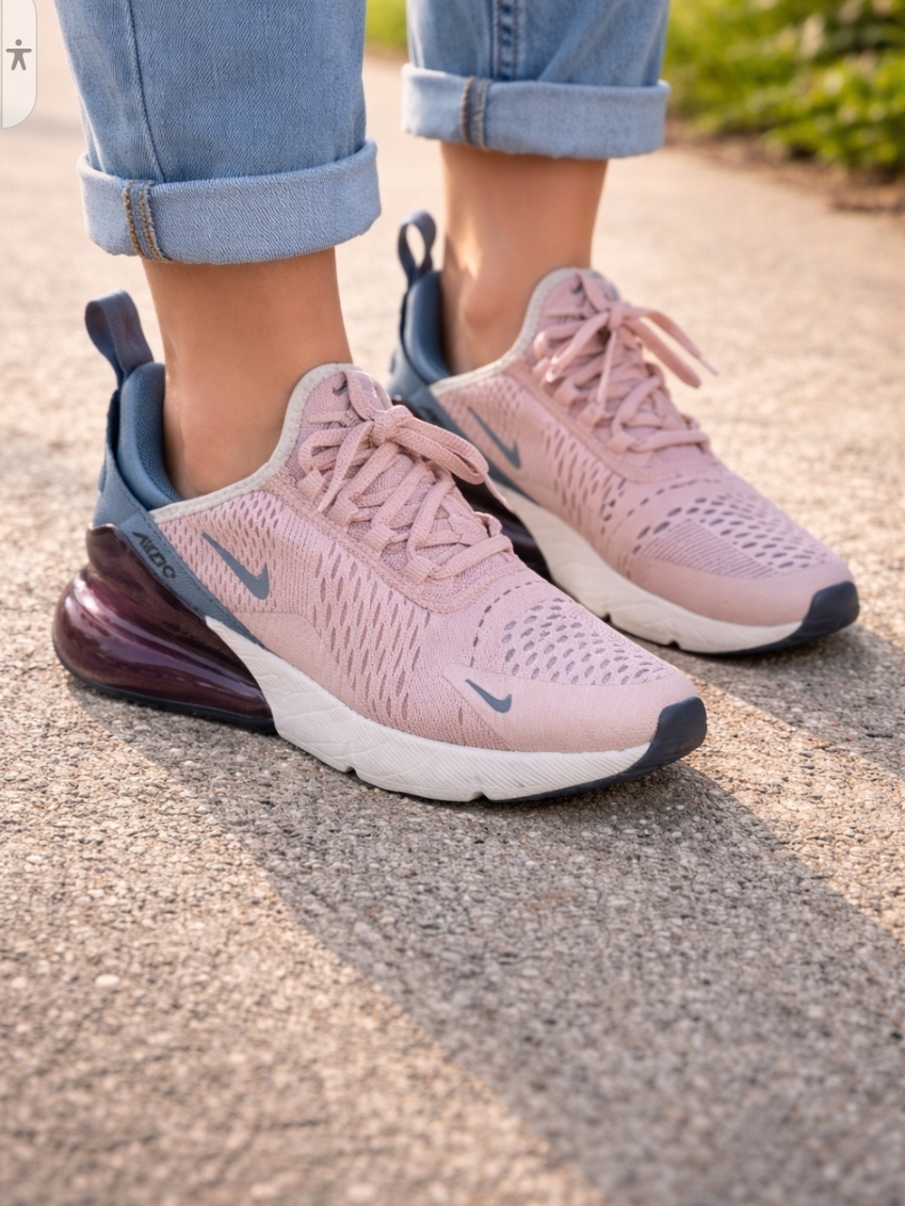 Nike Women’s Light Pink and Navy Air Max Athletic Sneakers